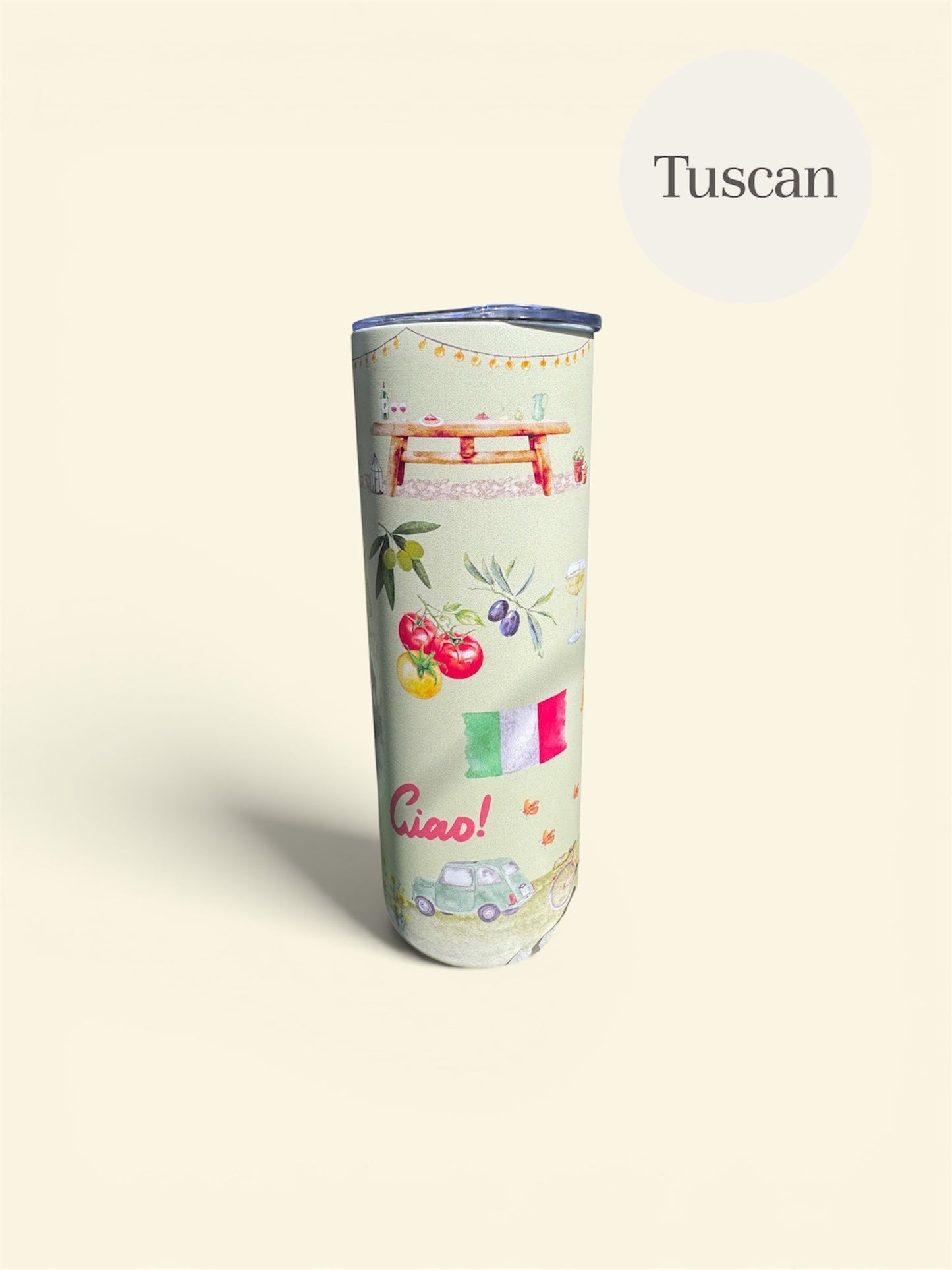 Four Destination Designs! Euro Summer Skinny Tumbler, 20oz Travel Cup, Water Bottle with Straw