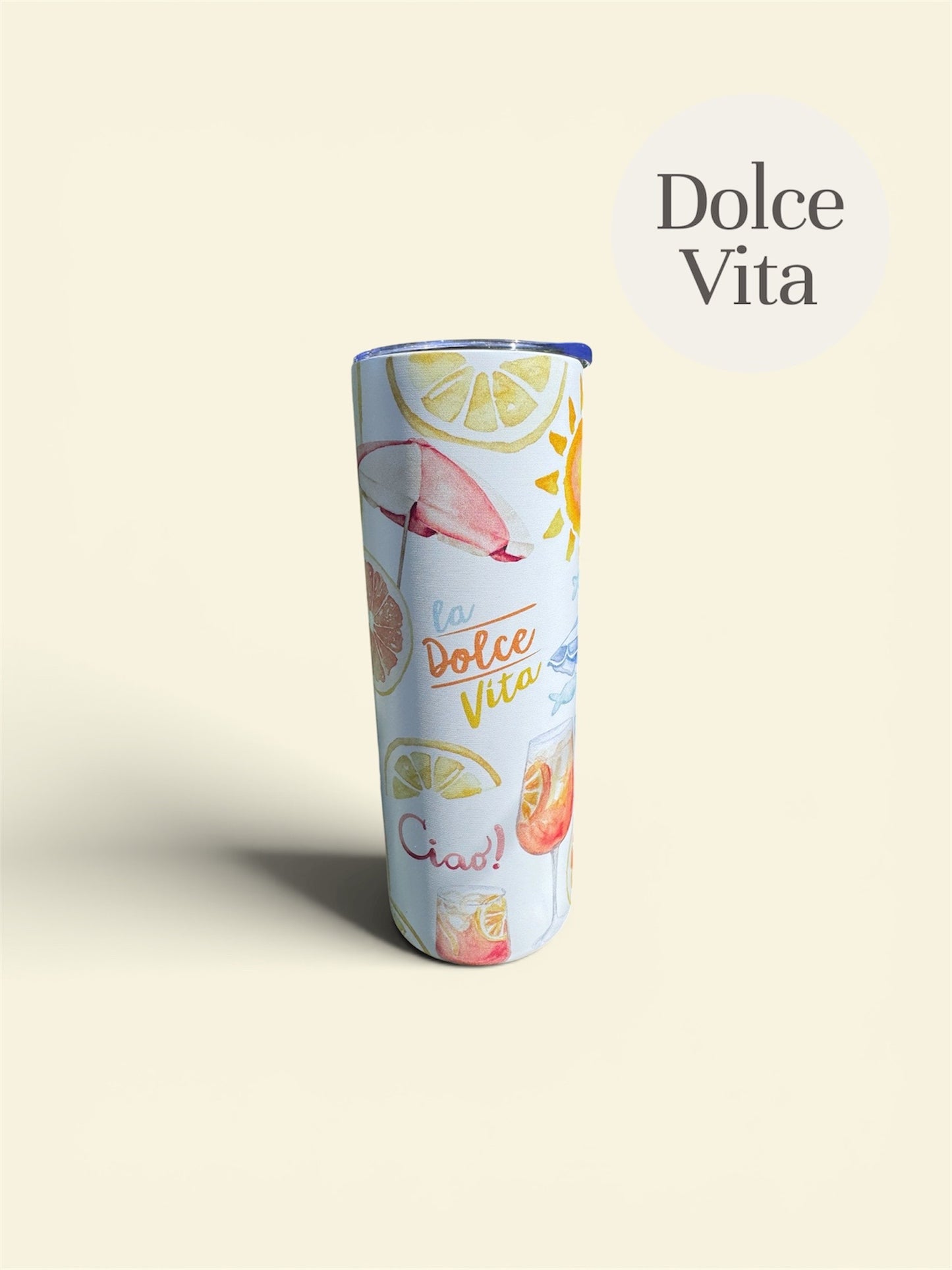 Four Destination Designs! Euro Summer Skinny Tumbler, 20oz Travel Cup, Water Bottle with Straw
