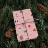 Paris France Pink Themed Christmas Festive Whimsical Wrapping Paper For Holiday, Christmas Gifts