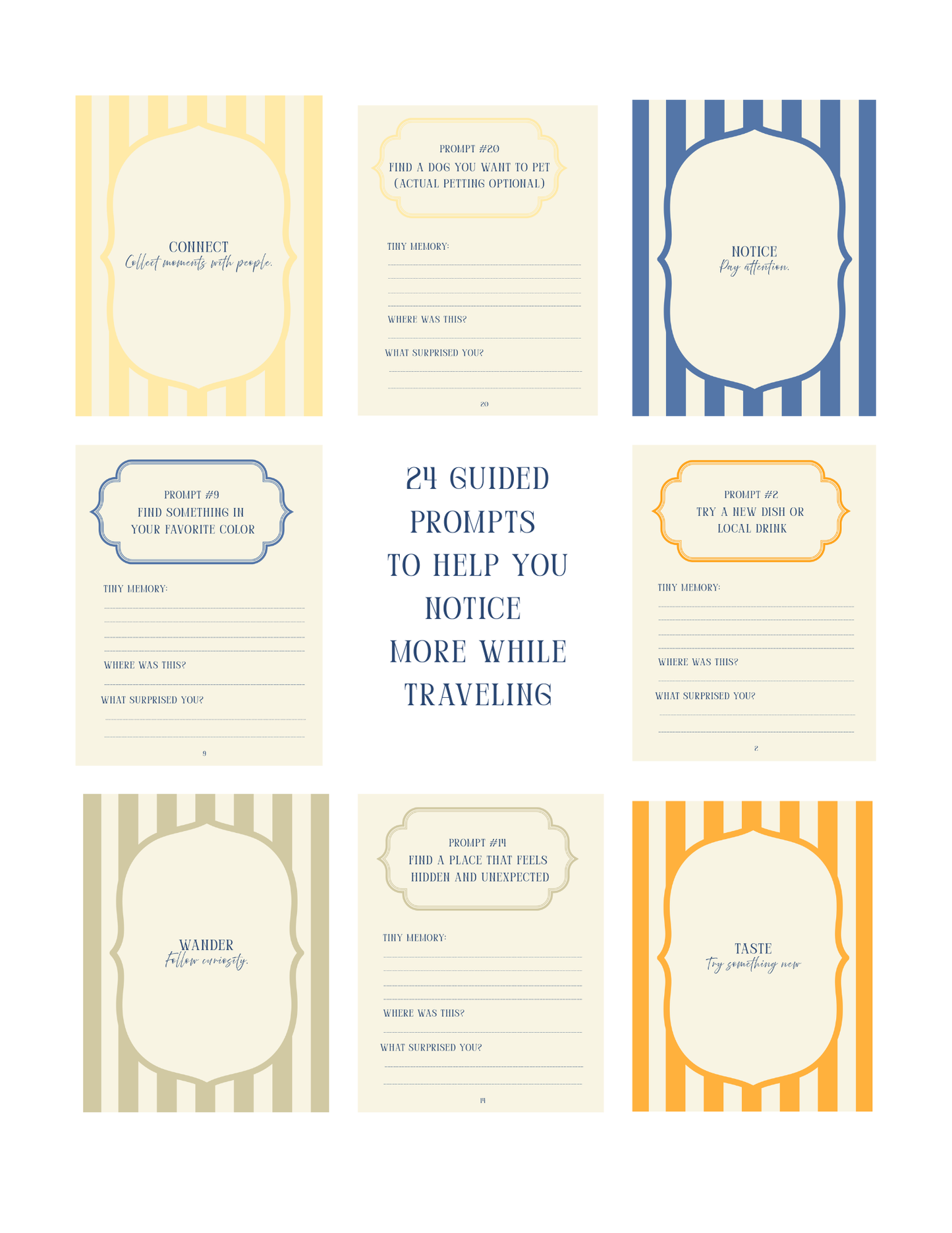 Tiny Travel Adventures Printable Journal – 24 Prompts for Curious Travelers (Digital Download)