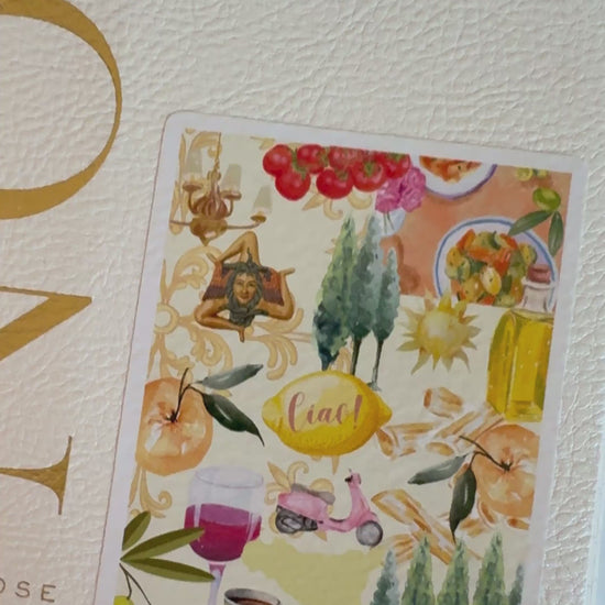 Sicily theme sticker on a notebook