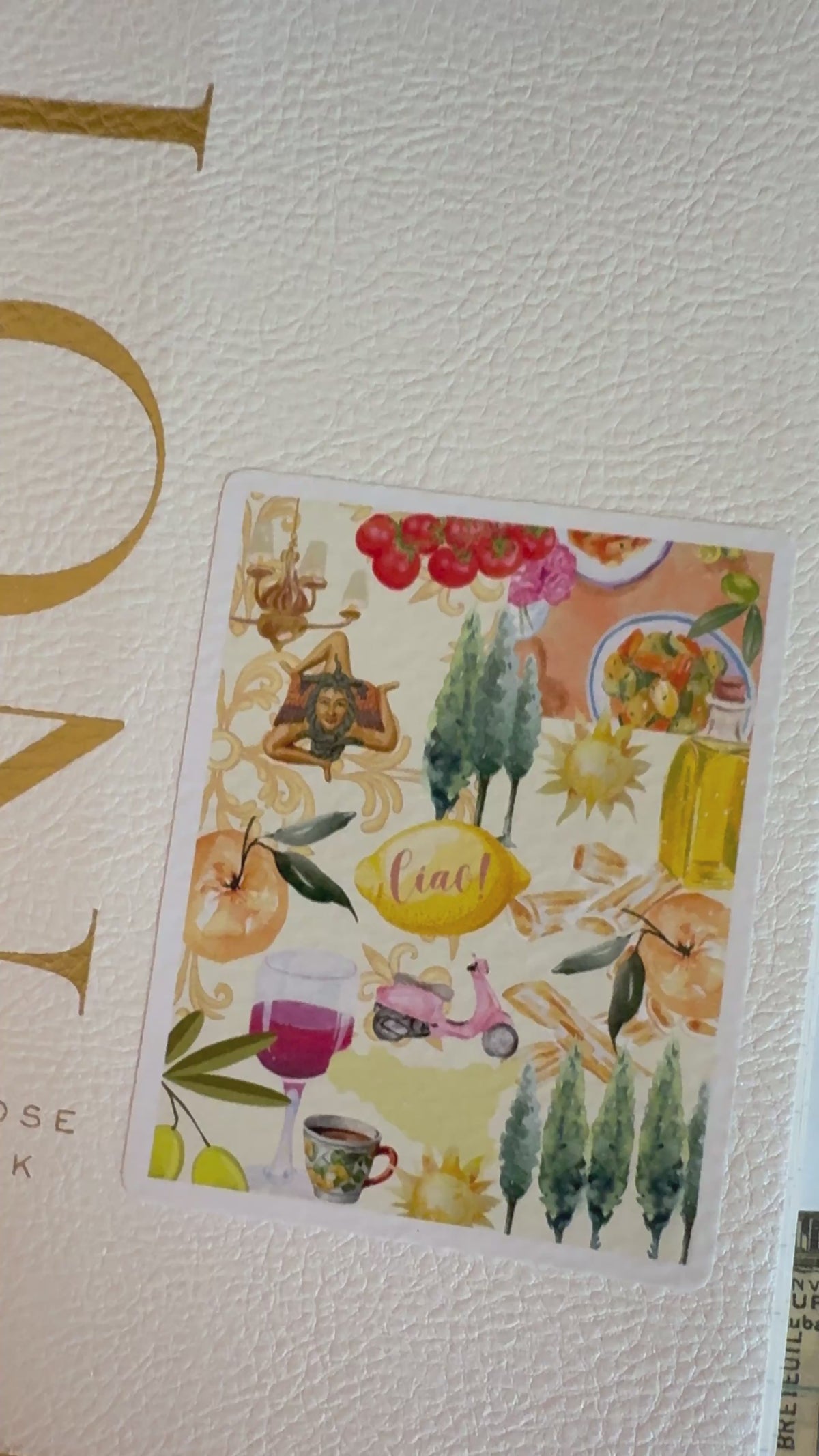 Sicily theme sticker on a notebook